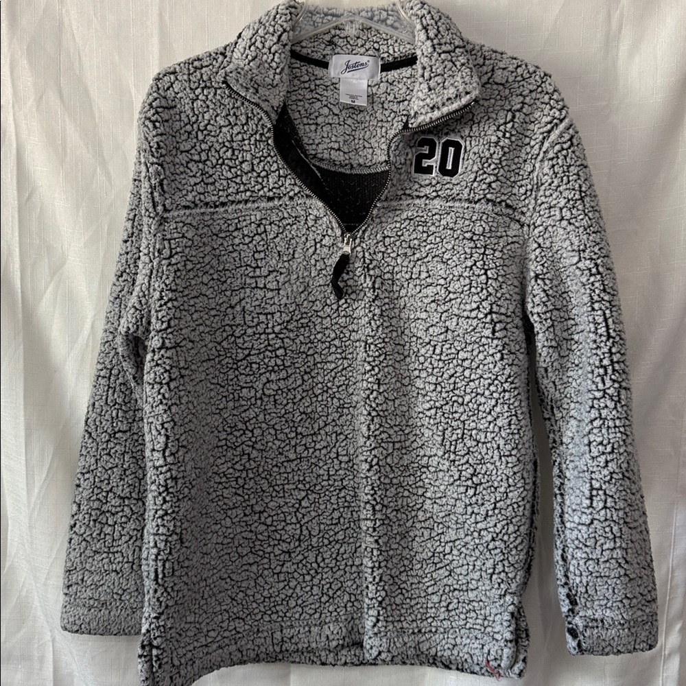 J. America Gray Sherpa Fleece Pullover